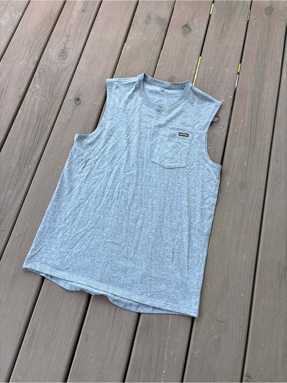 Brahma Mens S Grey Pocket Muscle Tank Sleeveless